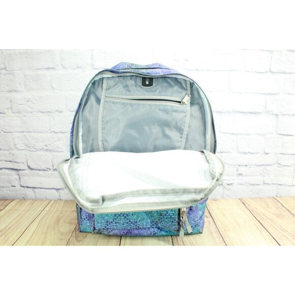 LL Bean Kids Deluxe Book Pack 37L Weatherproof Periwinkle Sky Chevron Backpack - Picture 9 of 12